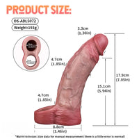 7.05in Lifelike Blue Veins Hollow Dildo Cock Sleeve With Cock Ring For Anus