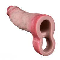 7.05in Lifelike Blue Veins Hollow Dildo Cock Sleeve With Cock Ring For Anus