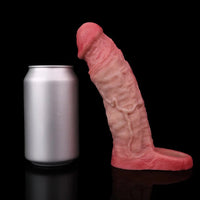 7.05in Realistic Soft Silicone Cock Ring Dildo For Lengthened Thickened