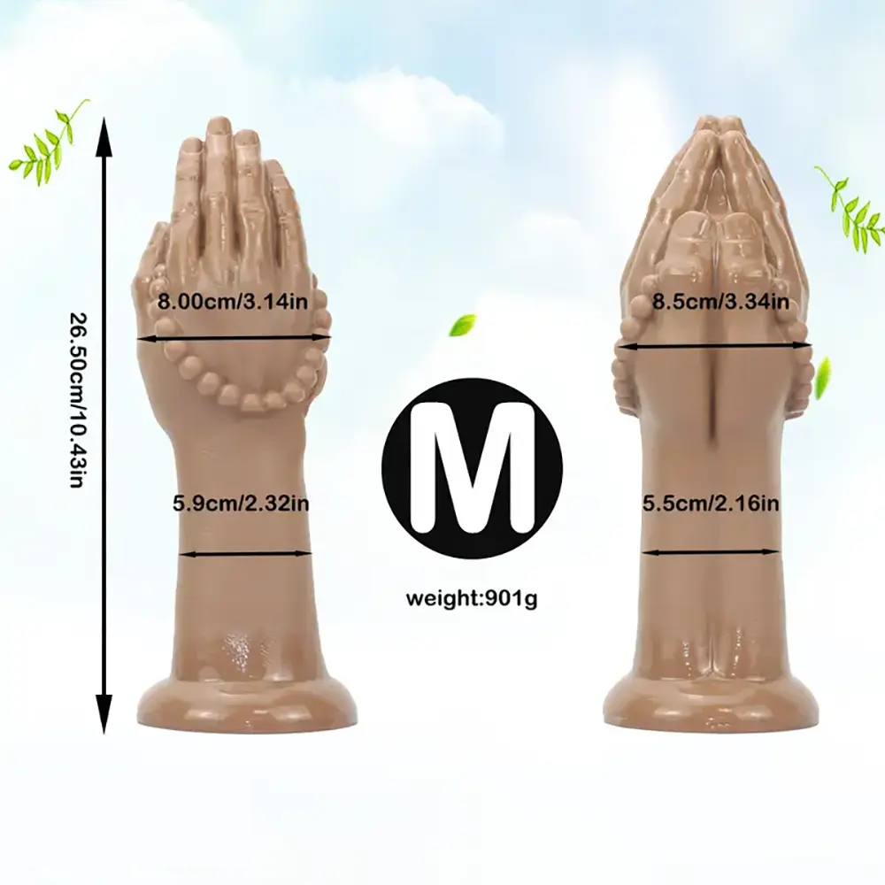 7.08in 10.43in 13.18in Extra Large PVC Bergamot Thick Fist Hand Dildo