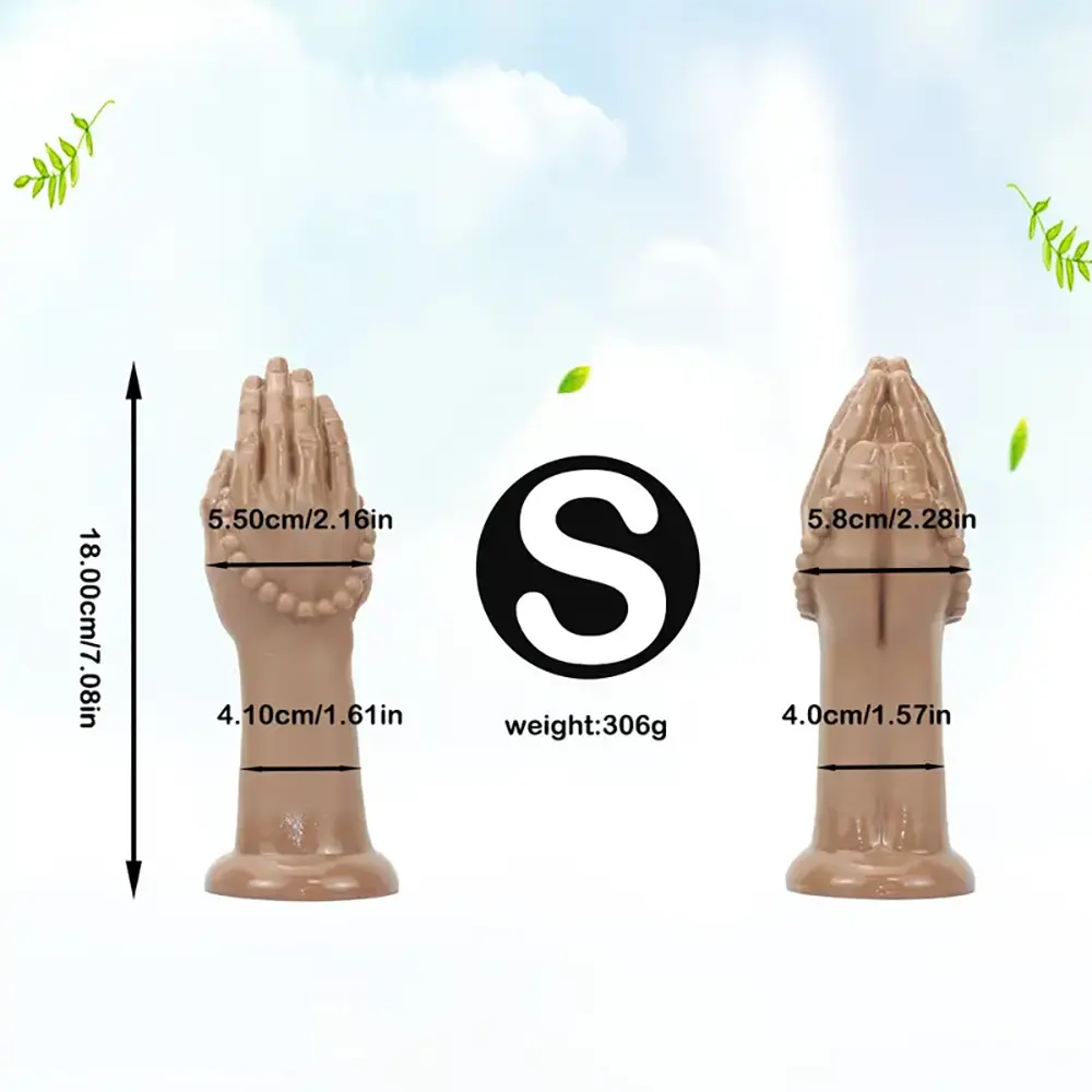 7.08in 10.43in 13.18in Extra Large PVC Bergamot Thick Fist Hand Dildo