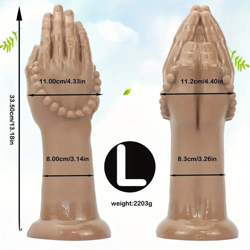 7.08in 10.43in 13.18in Extra Large PVC Bergamot Thick Fist Hand Dildo