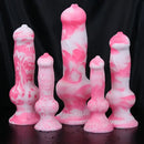 7.08in - 12.99in Realistic Pink Silicone Dog Knot Dildo Realistic Adult Toy