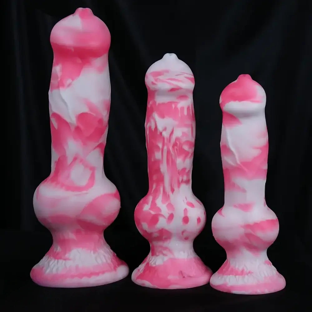 7.08in - 12.99in Realistic Pink Silicone Dog Knot Dildo Realistic Adult Toy