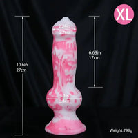 7.08in - 12.99in Realistic Pink Silicone Dog Knot Dildo Realistic Adult Toy