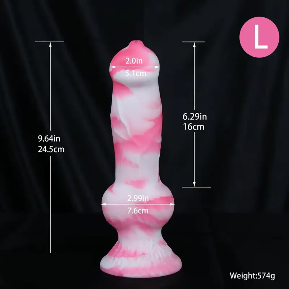 7.08in - 12.99in Realistic Pink Silicone Dog Knot Dildo Realistic Adult Toy