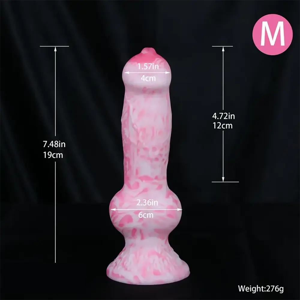 7.08in - 12.99in Realistic Pink Silicone Dog Knot Dildo Realistic Adult Toy