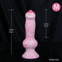 7.08in - 12.99in Realistic Pink Silicone Dog Knot Dildo Realistic Adult Toy