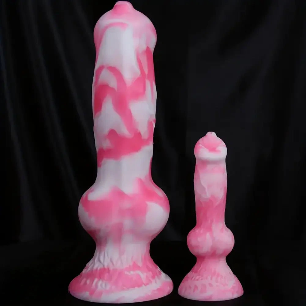 7.08in - 12.99in Realistic Pink Silicone Dog Knot Dildo Realistic Adult Toy