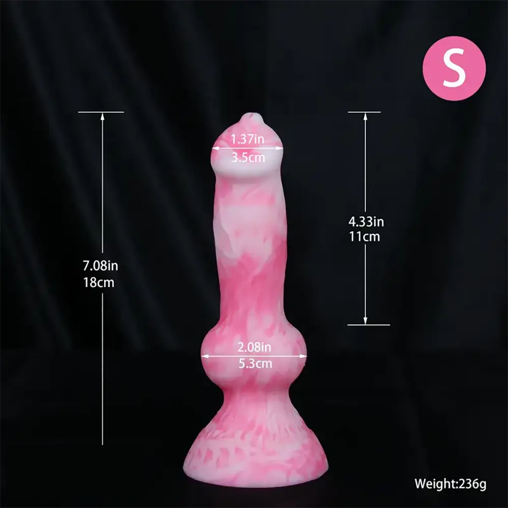 7.08in - 12.99in Realistic Pink Silicone Dog Knot Dildo Realistic Adult Toy