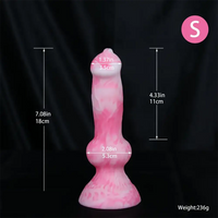7.08in - 12.99in Realistic Pink Silicone Dog Knot Dildo Realistic Adult Toy