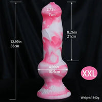 7.08in - 12.99in Realistic Pink Silicone Dog Knot Dildo Realistic Adult Toy