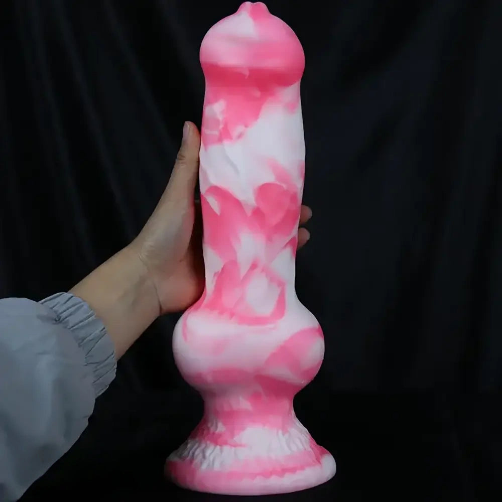 7.08in - 12.99in Realistic Pink Silicone Dog Knot Dildo Realistic Adult Toy