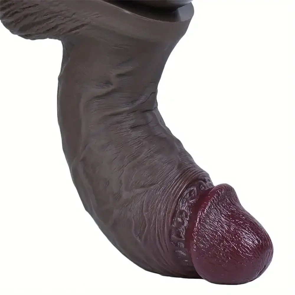 7.08in 7.48in 8.26in Ebony Real Silicone Soft Dildo For G-spot Simulation