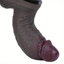7.08in 7.48in 8.26in Ebony Real Silicone Soft Dildo For G-spot Simulation