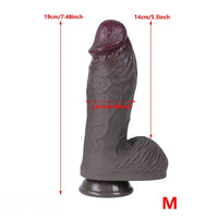 7.08in 7.48in 8.26in Ebony Real Silicone Soft Dildo For G-spot Simulation