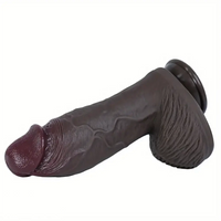7.08in 7.48in 8.26in Ebony Real Silicone Soft Dildo For G-spot Simulation