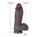 7.08in 7.48in 8.26in Ebony Real Silicone Soft Dildo For G-spot Simulation