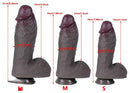7.08in 7.48in 8.26in Ebony Real Silicone Soft Dildo For G-spot Simulation