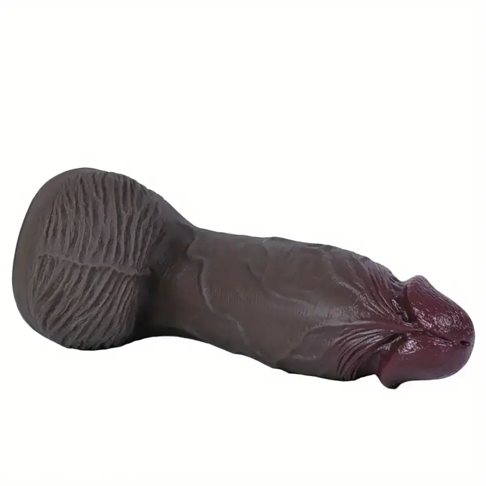 7.08in 7.48in 8.26in Ebony Real Silicone Soft Dildo For G-spot Simulation