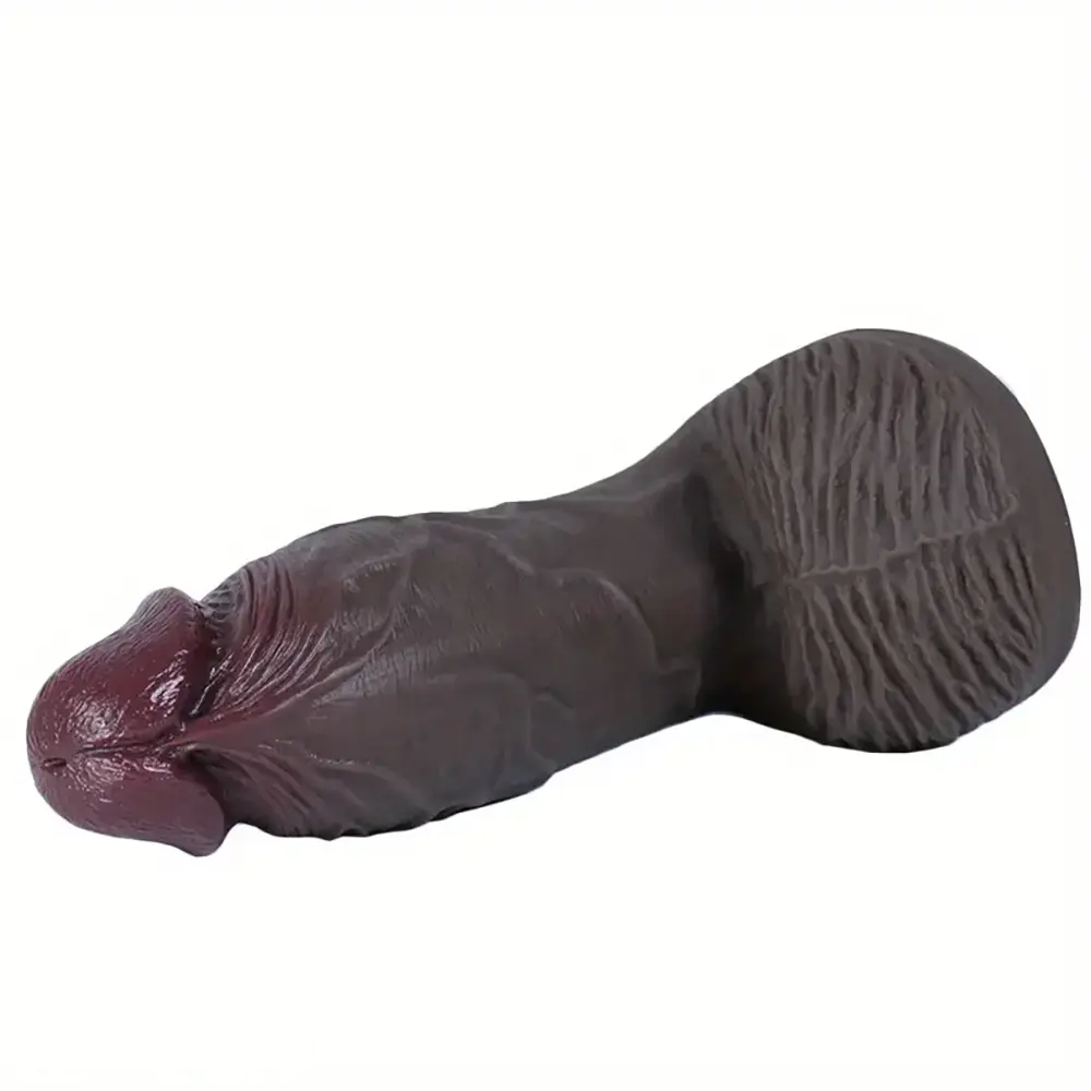 7.08in 7.48in 8.26in Ebony Real Silicone Soft Dildo For G-spot Simulation