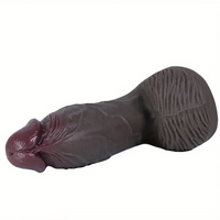 7.08in 7.48in 8.26in Ebony Real Silicone Soft Dildo For G-spot Simulation