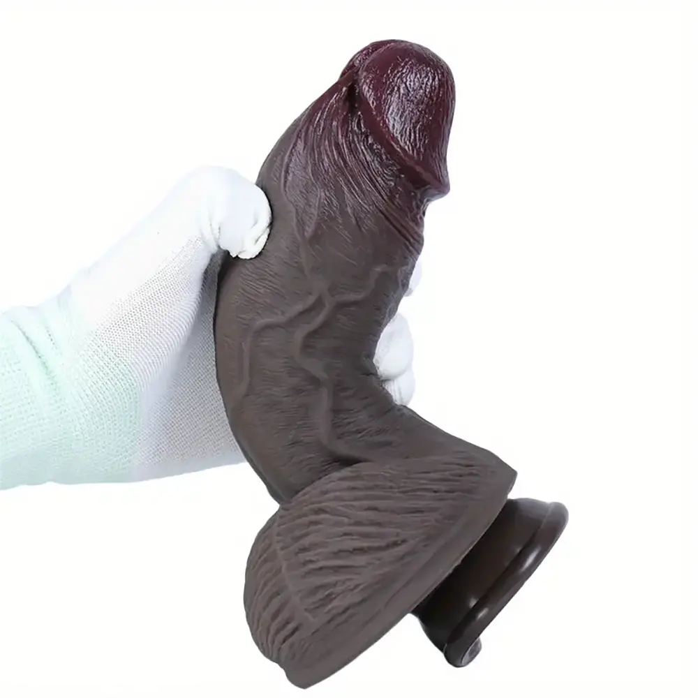 7.08in 7.48in 8.26in Ebony Real Silicone Soft Dildo For G-spot Simulation