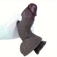 7.08in 7.48in 8.26in Ebony Real Silicone Soft Dildo For G-spot Simulation