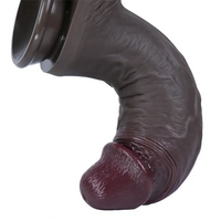 7.08in 7.48in 8.26in Ebony Real Silicone Soft Dildo For G-spot Simulation