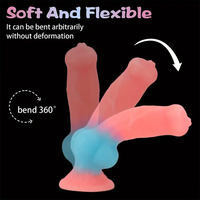 7.08in 7.48in 9.44in 10.23in 13in Silicone Soft Big Glowing Dog Cock Dildo
