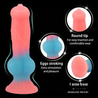 7.08in 7.48in 9.44in 10.23in 13in Silicone Soft Big Glowing Dog Cock Dildo