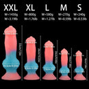 7.08in 7.48in 9.44in 10.23in 13in Silicone Soft Big Glowing Dog Cock Dildo