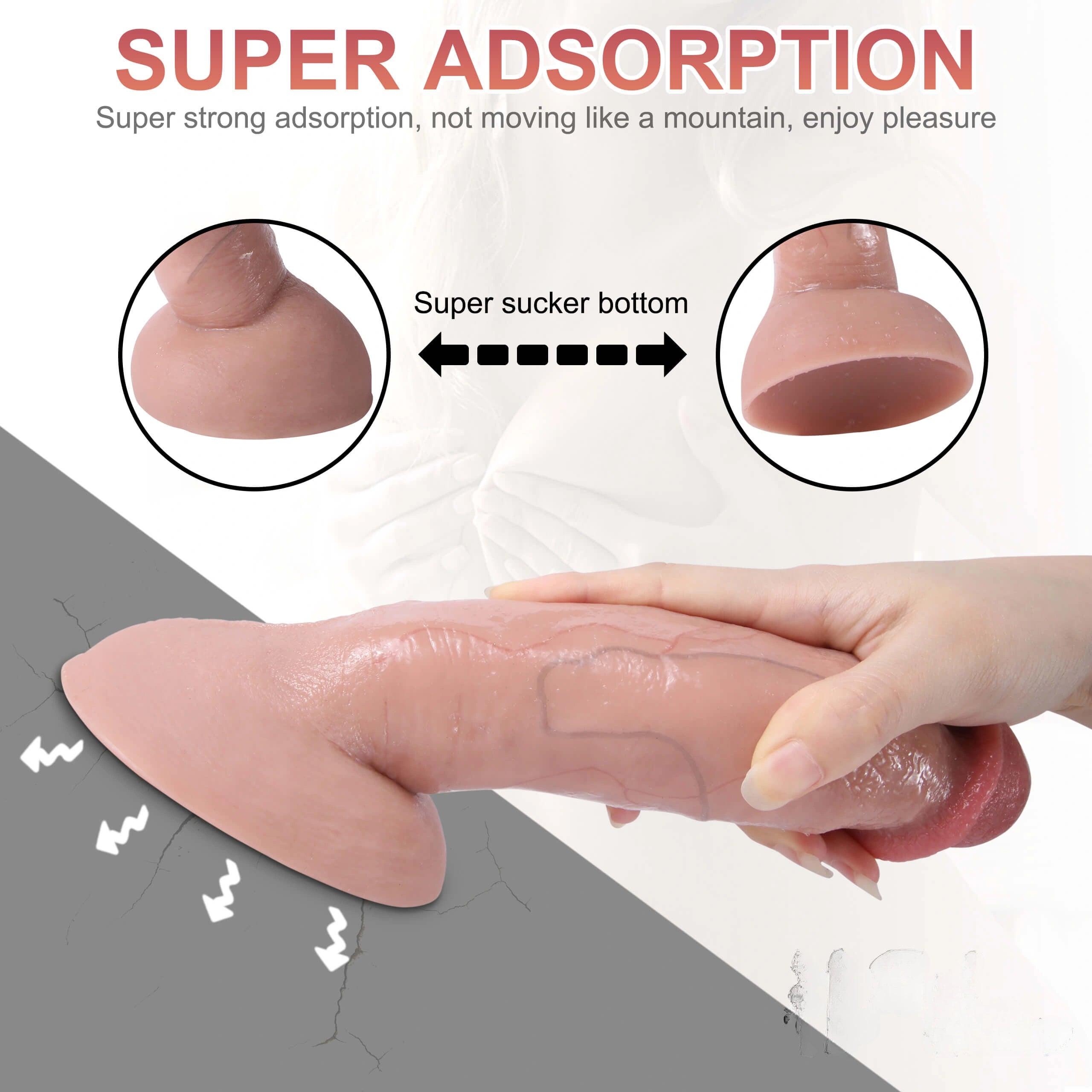7.08in 7.87in 8.46in Flesh Real Skin Dildo With Blue Veins