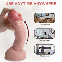 7.08in 7.87in 8.46in Flesh Real Skin Dildo With Blue Veins