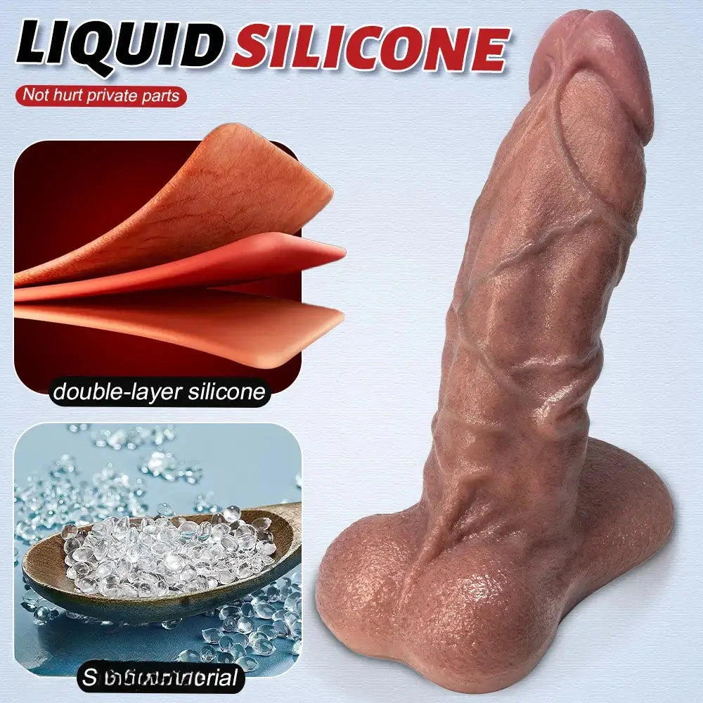 7.08in 8.07in 9.05in Realistic Silicone Soft Dildo Super Flesh Realistic Dildo
