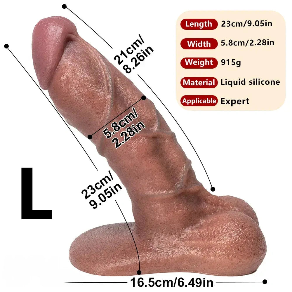 7.08in 8.07in 9.05in Realistic Silicone Soft Dildo Super Flesh Realistic Dildo