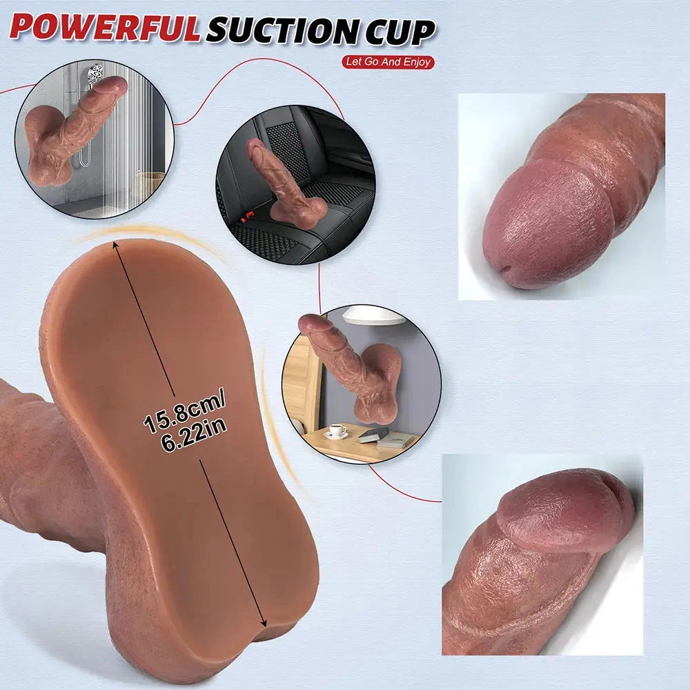 7.08in 8.07in 9.05in Realistic Silicone Soft Dildo Super Flesh Realistic Dildo