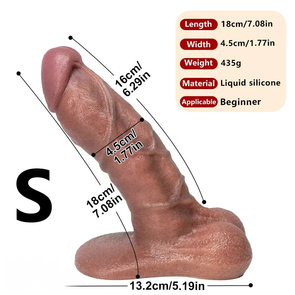 7.08in 8.07in 9.05in Realistic Silicone Soft Dildo Super Flesh Realistic Dildo