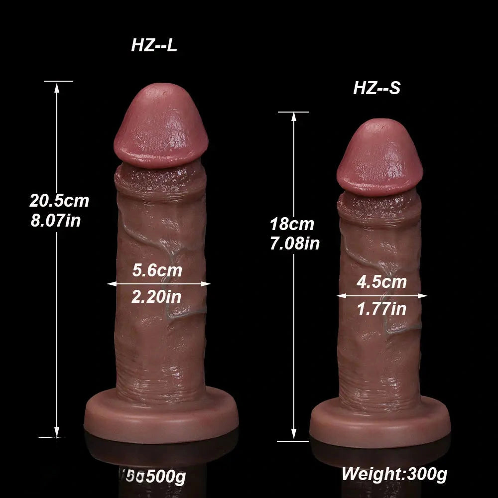 7.08in 8.07in Realistic Silicone Soft Female Big Dildo With Blue Veins