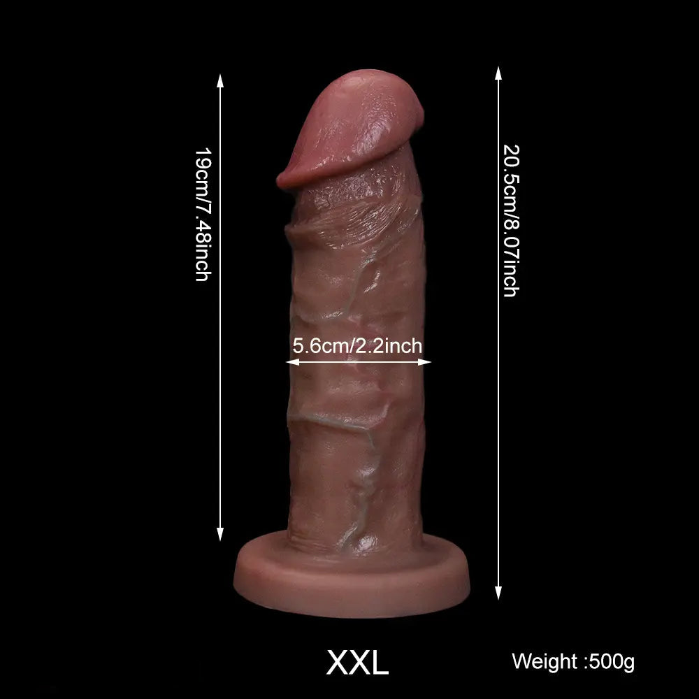 7.08in 8.07in Realistic Silicone Soft Female Big Dildo With Blue Veins