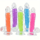 7.08in 8.07in TPE Double Layer Glow-in-the-dark Real Clear Dildo