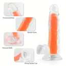 7.08in 8.07in TPE Double Layer Glow-in-the-dark Real Clear Dildo