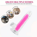 7.08in 8.07in TPE Double Layer Glow-in-the-dark Real Clear Dildo