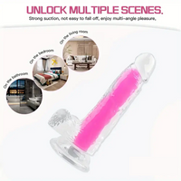 7.08in 8.07in TPE Double Layer Glow-in-the-dark Real Clear Dildo