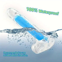 7.08in 8.07in TPE Double Layer Glow-in-the-dark Real Clear Dildo