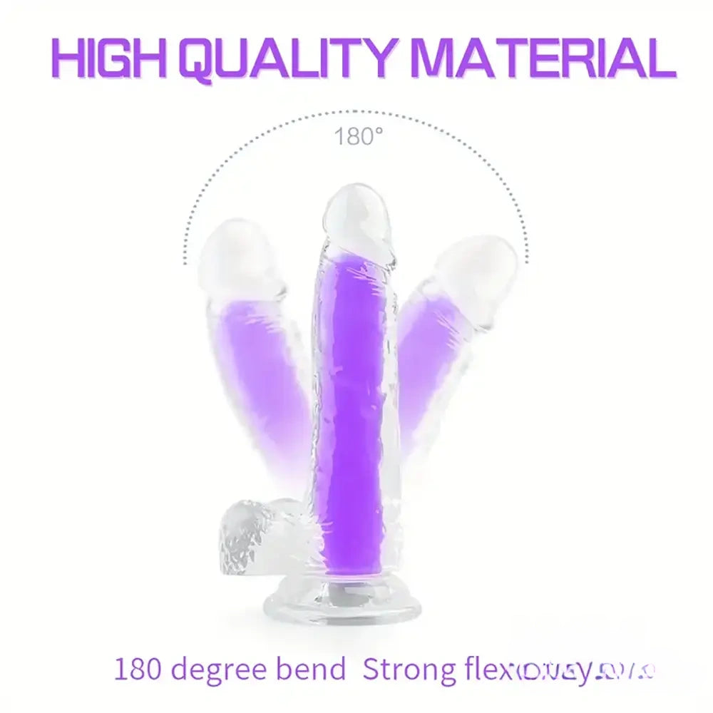 7.08in 8.07in TPE Double Layer Glow-in-the-dark Real Clear Dildo