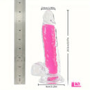 7.08in 8.07in TPE Double Layer Glow-in-the-dark Real Clear Dildo