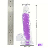 7.08in 8.07in TPE Double Layer Glow-in-the-dark Real Clear Dildo