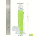 7.08in 8.07in TPE Double Layer Glow-in-the-dark Real Clear Dildo