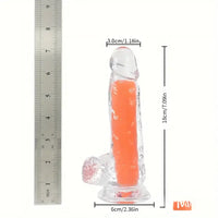 7.08in 8.07in TPE Double Layer Glow-in-the-dark Real Clear Dildo